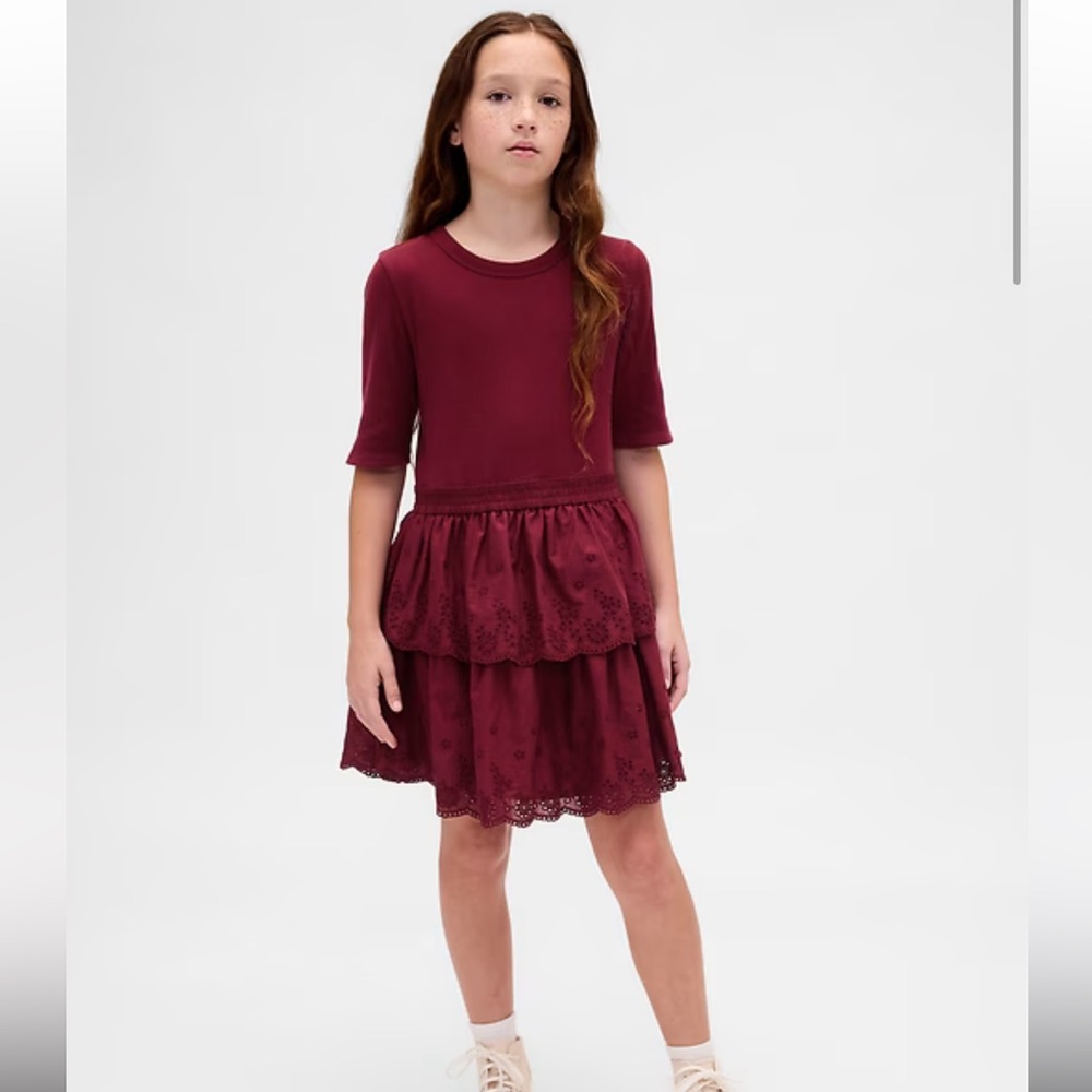 Gap Kids Mixed Media Eyelet Dress